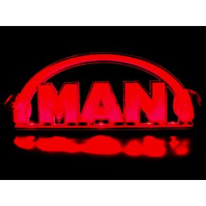 LED Lysskilt 24V Universal - Man logo - Rd belysningsfarve 