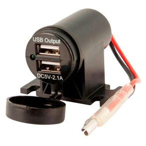 USB-Udtag 5V 2x 2,1A - Universal 12V-24V - Til Fastmontering