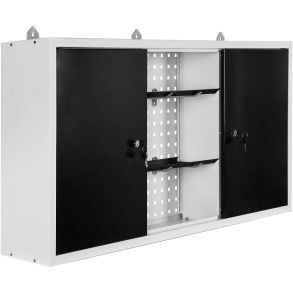 Vrktjsskab Vgmonteret - Robust M/ 2 Lsbare Lger - 60x120x19 cm