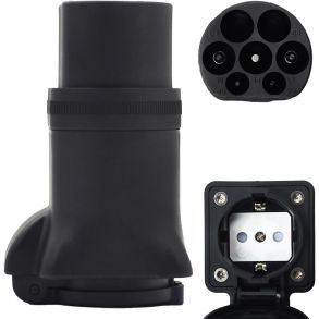 AC-adapter (Type 2 til Schuko) - Omformer fra elbils indgang til 220V - Til Tesla modeller