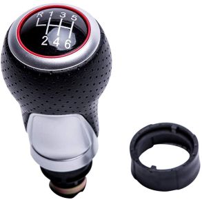 Gearknop Sort & slv - Audi A3 / A4 / A5 / A6 - 6-Gear