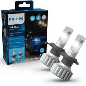 H4 Prer - Philips Ultinon Pro6000 H4 LED - ECE-godkendt (typegodkendt) - 2 stk