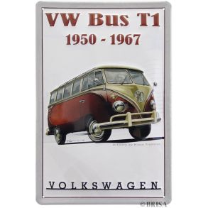RETRO Metalskilt - VW BUS T1 Samba - STRRELSE 20 X 30 CM