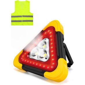 Led advarselstrekant 30W - Vandt�t Med 3 Funktioner - M�l 220x200x50 mm