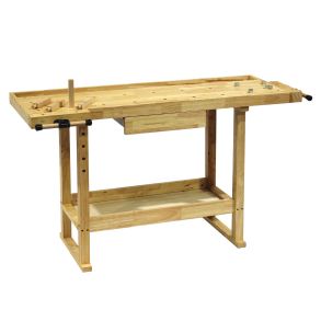 Filebnk & Arbejdsbord Med skuffe - Robust og kraftig Tr - 145x49x86 cm
