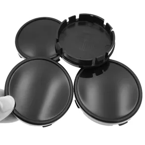 Centerkapsler til Aluflge - Sort ABS Plast Med Kant - Dia. 61,5/64 mm - 4 stk