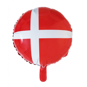 Folie Ballon - Dansk Flag - Rund 18''