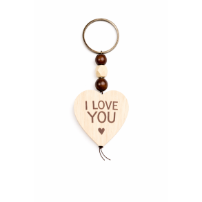 N�glering i Tr� - I Love You - Hjerteformet 