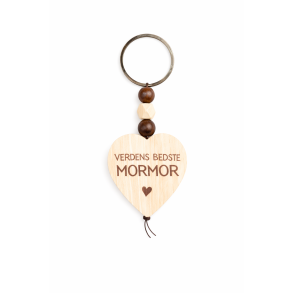 N�glering i Tr� - Verdens Bedste Mormor - Hjerteformet 