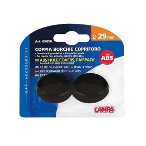 Pynteskrue 2 stk - Sort D�kskive ABS - �. 29 mm