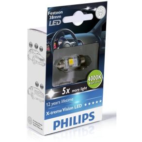 Philips - LED Pinol P�rer C5W - 4000K 12V (1 stk)