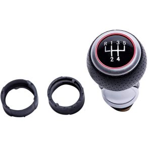 Gearknop Sort & slv - Audi A3 / A4 / A5 / A6 - 5-Gear