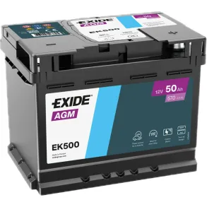 Startbatteri - Exide EK500 AGM - 12V (50ah / 570cca)