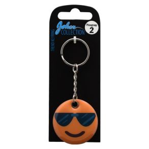 Keychain in Rubber - Emoji (Sunglasses Emoji)