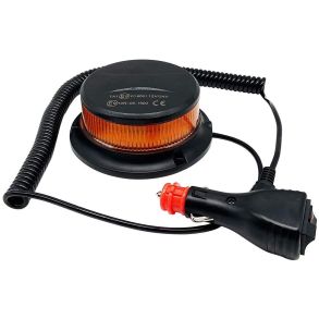 LED Mini Rotorblink 12-24V - 7 Funktioner / Magnetfod - Gul Linse