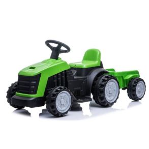 Eltraktor med trailer - Azeno Farmer 6V - Gr�n & sort