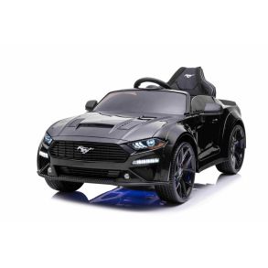 Elbil til b�rn - Ford Mustang GT Sort - Med multifunktions rat, lys, lyd & drift funktion