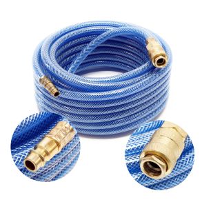 Trykluftslange 1/4'' - Stabil & fleksibel m. hurtigkobling - L. 10 meter