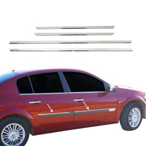 Sidelister - RENAULT MEGANE II rg. 2002-2009 - 4 stk. Rustfri stl