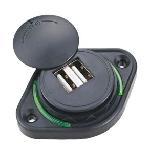 USB-udtag 2x 12V-24V 3.1A - Universal - Med Drejbar Beskyttelseslg & 4 forskellige farver lys