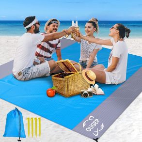 Vand - & Sandafvisende Strandtppe / Picnictppe - Op Til 7 Personer - Ml 210x200 cm