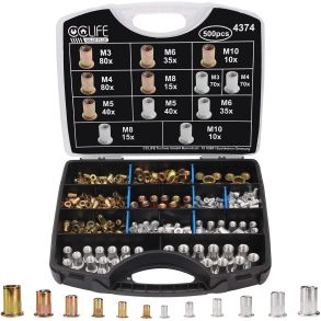 Nittemtrik Kit Stl & Aluminium - Gevindnitter Str. M3 / M4 / M5 / M6 / M8 / M10 - Antal 500 stk