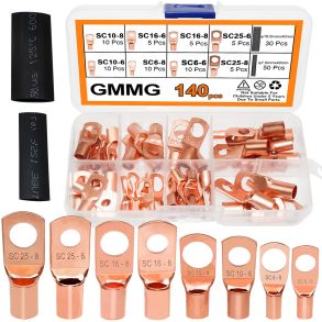 Uisolerede Kobber kabelsko Sortiment - Krympeflex & Kabelsko - Antal Dele 140 stk