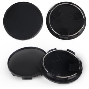 Centerkapsler til Aluflge - Sort ABS Plast Med Kant - Dia. 62/68 mm - 4 stk