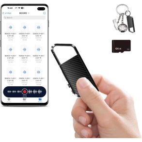 Mini digital stemmeoptager 64 GB Hukommelse - 72 timers kontinuerlig optagelse - 13x20x70 mm