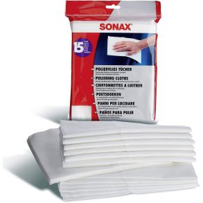 Poleringsklude Ekstra Blde - Sonax Fleece Klude - 15 stk 