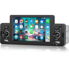 Autoradio 1DIN 5'' Touchskrm - CarvillZ S160 med bakkamera - Apple Carplay & Android Auto