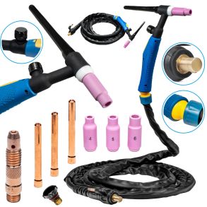 TIG br�nder med ventil 10/25 - WP-17V / SR17V - L. 5 meter kabel