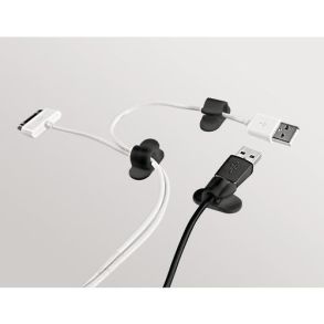 Kabelholder st - Selvklbende - Sort 6 stk.