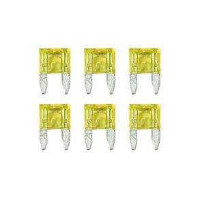 Mini Sikring ATS 20A - M/ SMD LED Advarselslys - 6 stk 