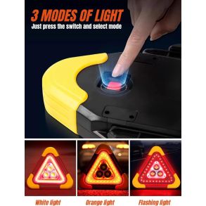 Led advarselstrekant 30W - Vandtt Med 3 Funktioner - Ml 220x200x50 mm