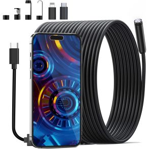 Endoskop / inspektionskamera til mobiltelefon - Med 10 Meter ledning & 8 LED - 1080P HD