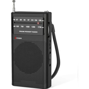Ndradio batteridrevet AM/FM - Praktisk lille transistor tadio - Sort