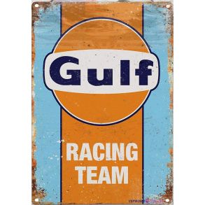 Retro Metalskilt - Gulf Racing Team - Str. 20x30 cm