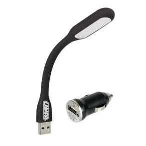 Kortlampe 12V/24V - Med LED & Flexibel Arm - USB Oplader 
