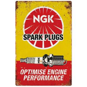 Retro Metalskilt - Ngk Spark Plugs - Str. 20x30 cm