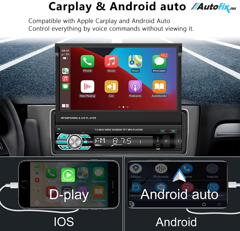 Android 10 bilradio dubbel Din radio/1 DIN med navigator, Camecho 7 tums  skärm med Bluetooth handsfree-inställning WiFi, FM, Mirror Link +  backkamera : : Elektronik