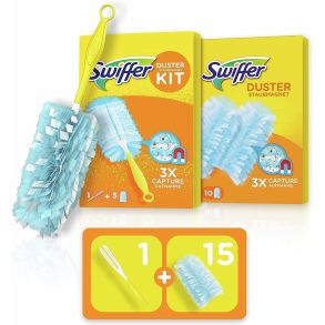 Refill til Swiffer stvbrste - 15 stk brstehoveder & hndtag
