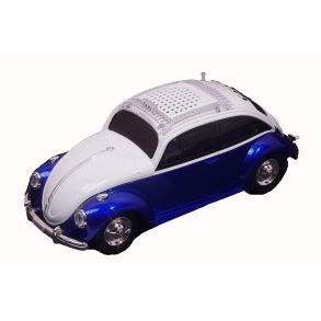 Bluetooth hjttaler VW Bobbel - Bl & hvid - FM Radio/hjttaler - 265x105x100 mm