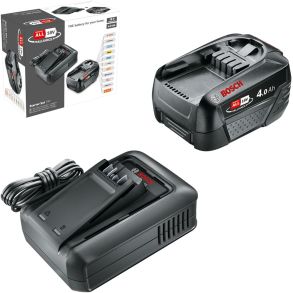 Bosch 18V startst - 4,0Ah batteri & AL 18V-44 lader - Til alle Bosch Home & Garden-enheder