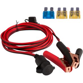 Strmudtag Hun - Med Batteriklemmer & Sikringsholder - L. 3 meter