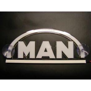 LED Lysskilt 24V Universal - Man logo - Bl belysningsfarve 