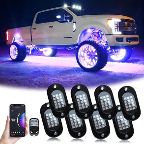 LED Undervognslys til bilen 12V Kit - RGB LED Styling Lights - 8 stk lygter