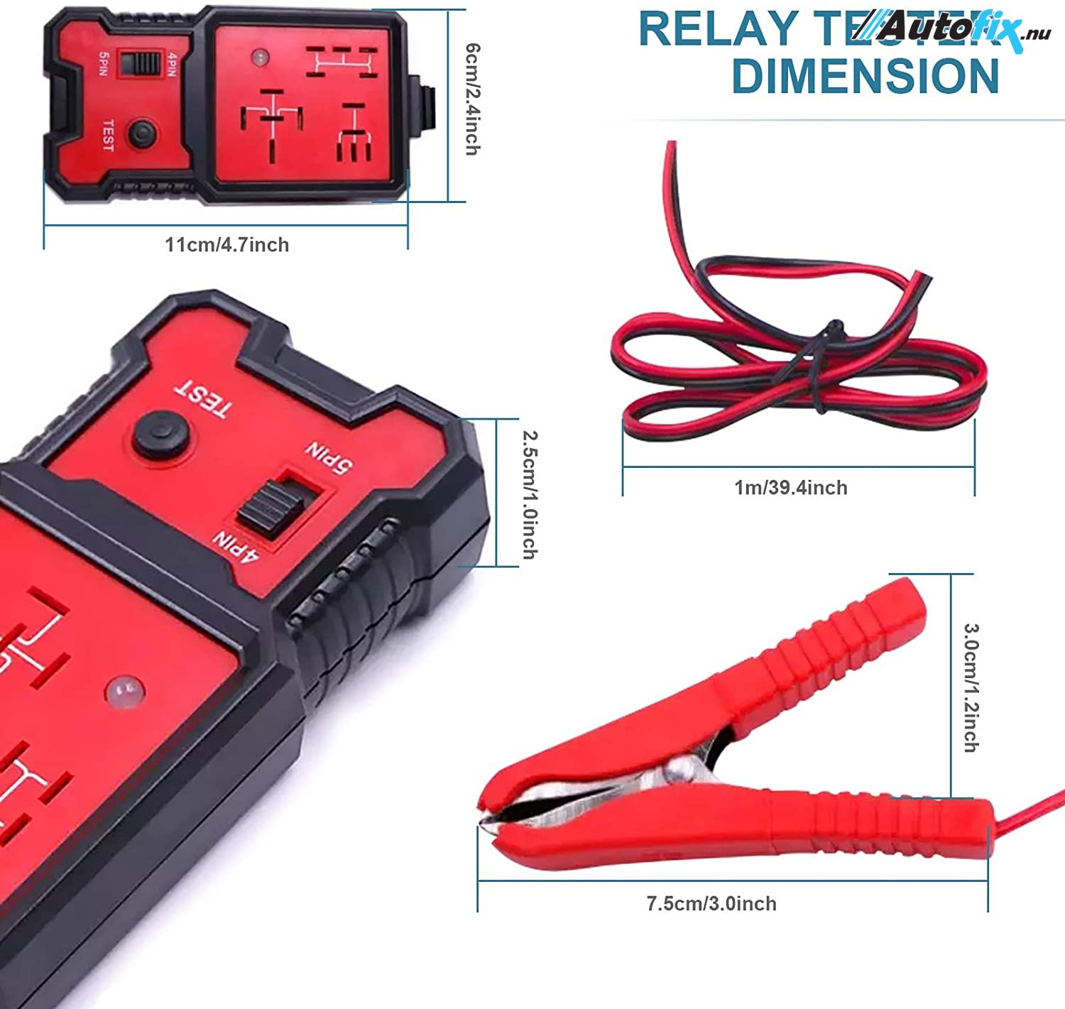 Relætester 12V Praktisk Testapparat CNBJ707 Til 4 & 5 Bens Relæer
