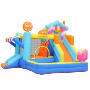 Hoppeborg inkl. 450W bl�ser - Doctor Dolphin Bouncer Candyshop - 343x320x235 cm