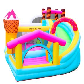 Hoppeborg inkl. 450W bl�ser - Doctor Dolphin Bouncer Icecream - 280x310x225 cm